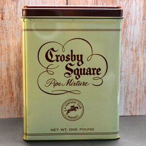Vintage Crosbey Square Pipe Tobacco Tin One Pound Home Decor Collectible